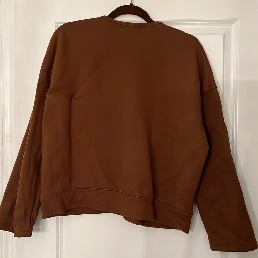 Frankie Shop Jamie Cotton-Jersey Camel Brown Sweatshirt ONLY - Picture 6 of 6